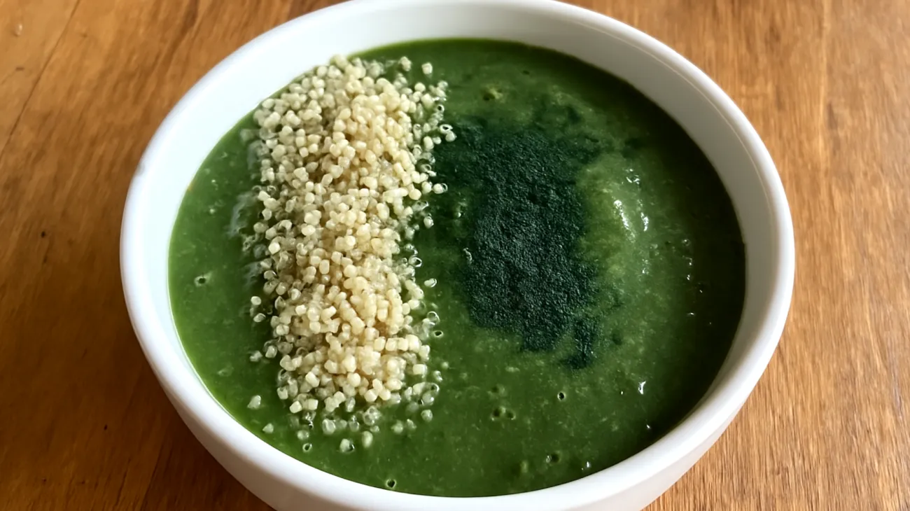 Smoothie bowl aux graines de chanvre et spiruline"